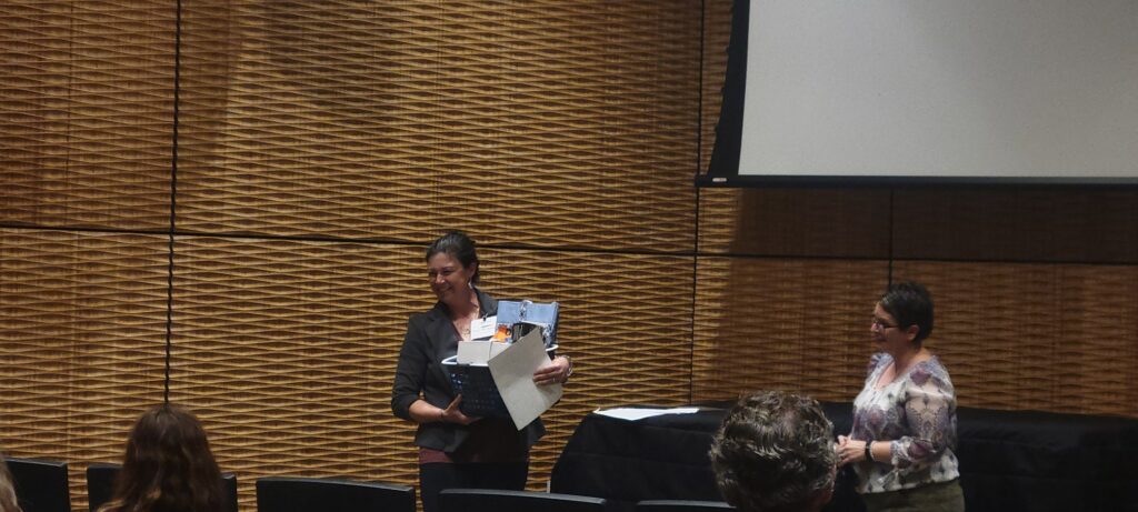 Chrissy receiving her 1st place award
